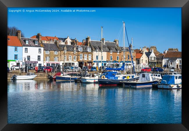 Boats moored in Anstruther harbour in Fife Framed Print by Angus McComiskey