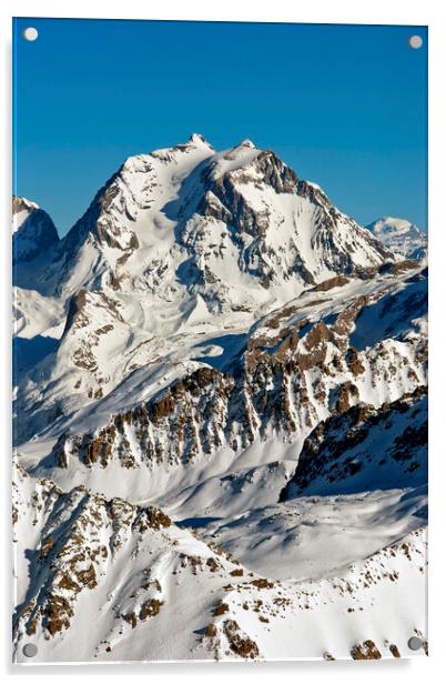 French Alps Mont Vallon Meribel Mottaret France Acrylic by Andy Evans Photos