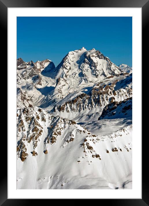 French Alps Mont Vallon Meribel Mottaret France Framed Mounted Print by Andy Evans Photos