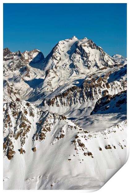 French Alps Mont Vallon Meribel Mottaret France Print by Andy Evans Photos