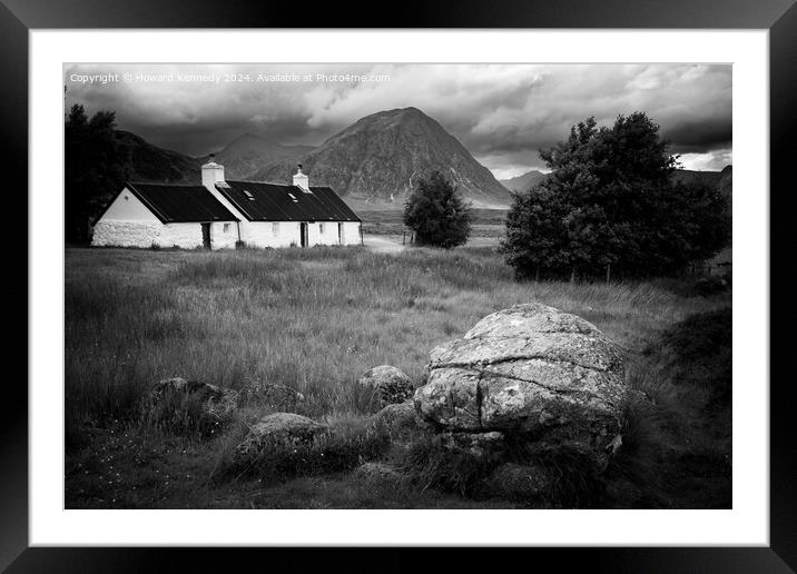 Black Rock Cottage and Buachaille Etive Mor in Glencoe, Scotland Framed Mounted Print by Howard Kennedy