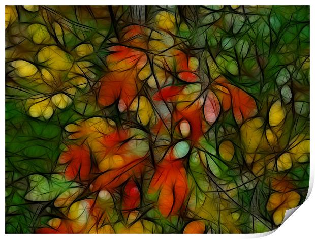 Autumn Abstract Print by Kathleen Stephens