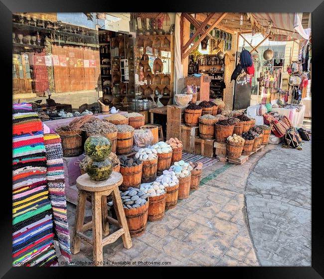 Street spice market in Egypt  Framed Print by Robert Galvin-Oliphant