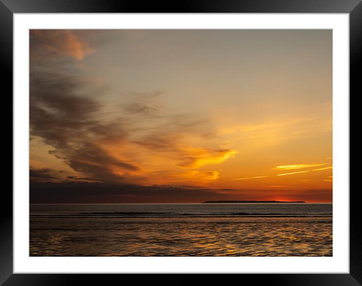 Lundy Sunset Framed Mounted Print by Tony Twyman