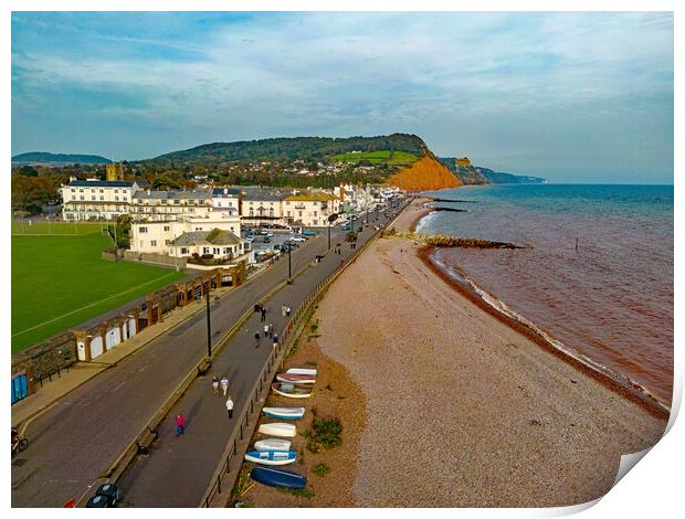 Sidmouth Beach Print by Geoff Storey