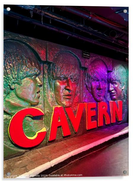 The Beatles at the Cavern Acrylic by Sheila Ramsey