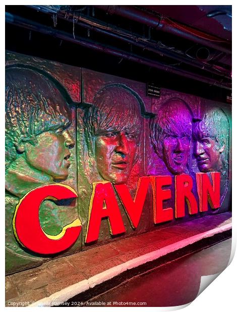 The Beatles at the Cavern Print by Sheila Ramsey