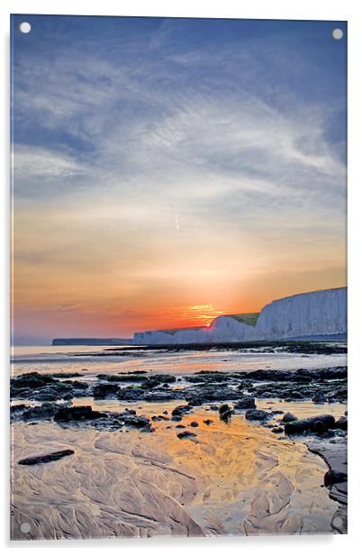 Seven Sisters Sunset Acrylic by Phil Clements