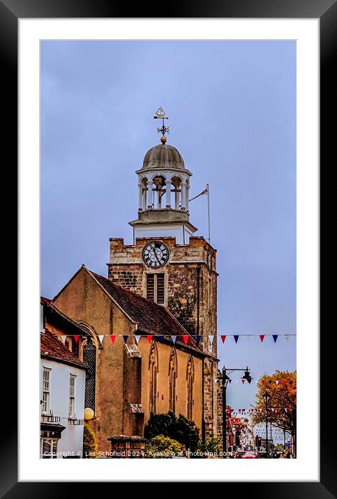 St Thomas's bell tower Lymington  Framed Mounted Print by Les Schofield