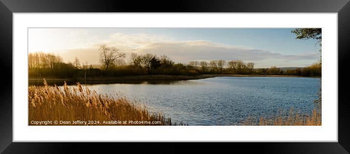 Sunrise Over Tring Reservoirs Framed Mounted Print by Dean Jeffery