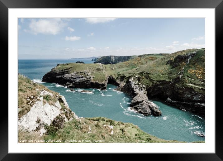 Tintagel Coastline Framed Mounted Print by Dean Jeffery