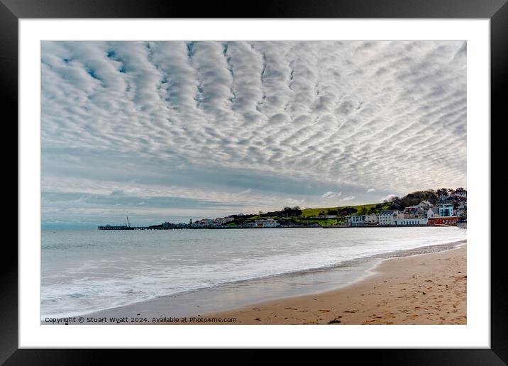 Swanage Beach and Mackerel Sky Framed Mounted Print by Stuart Wyatt