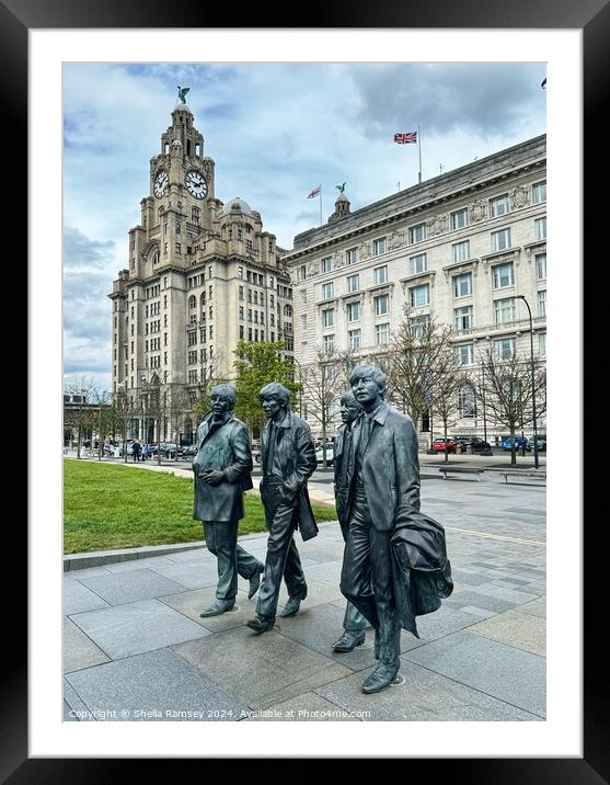 The Beatles Statue Framed Mounted Print by Sheila Ramsey