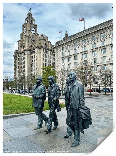 The Beatles Statue Print by Sheila Ramsey
