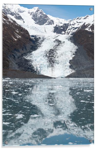 Tidewater Glacier reflected in the calm waters of College Fjord, Alaska, USA Acrylic by Dave Collins