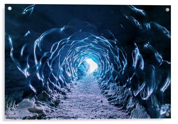 Glacial Ice Cave Tunnel in Iceland Acrylic by Alice Rose Lenton