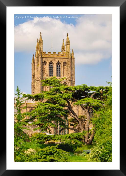 Hereford Cathedral Bell Tower Herefordshire Framed Mounted Print by Pearl Bucknall