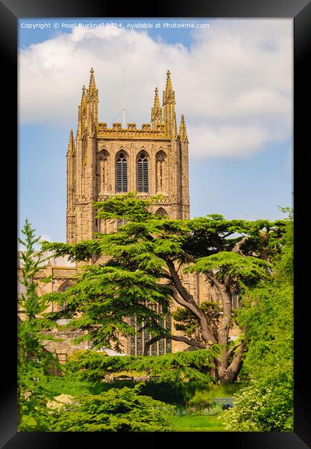 Hereford Cathedral Bell Tower Herefordshire Framed Print by Pearl Bucknall