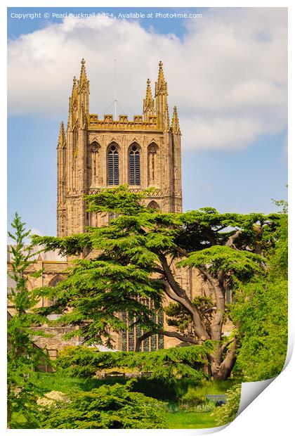 Hereford Cathedral Bell Tower Herefordshire Print by Pearl Bucknall