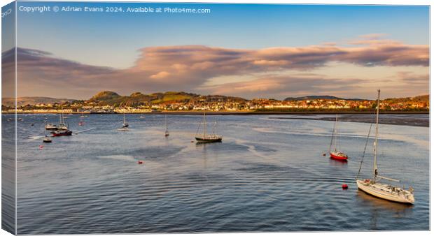 Conwy Harbour  Canvas Print by Adrian Evans