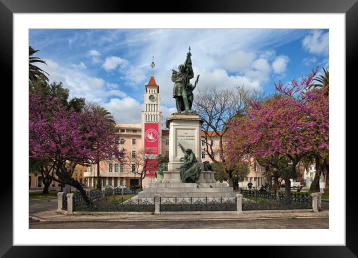 Marques Sa da Bandeira Statue in Lisbon Framed Mounted Print by Artur Bogacki