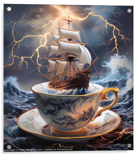 A Storm in a teacup Acrylic by Cass Castagnoli