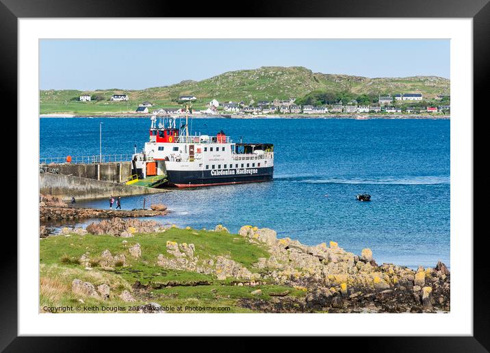 Calmac Ferry to Iona from Mull Framed Mounted Print by Keith Douglas