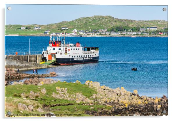 Calmac Ferry to Iona from Mull Acrylic by Keith Douglas