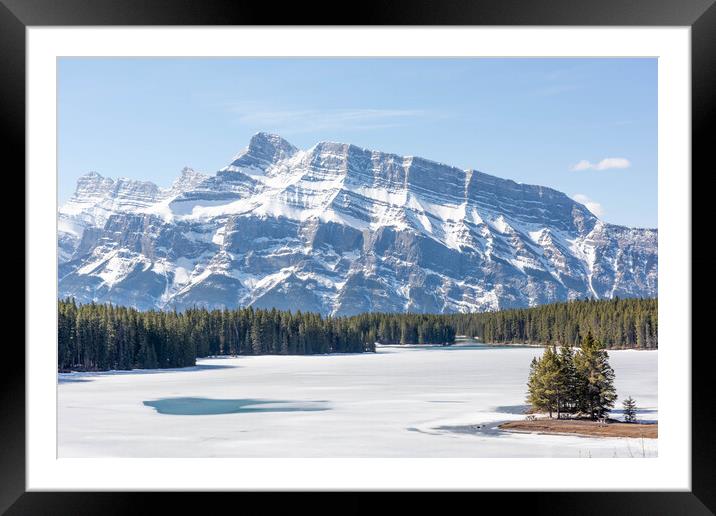 Two Jack Lake Framed Mounted Print by Graham Custance