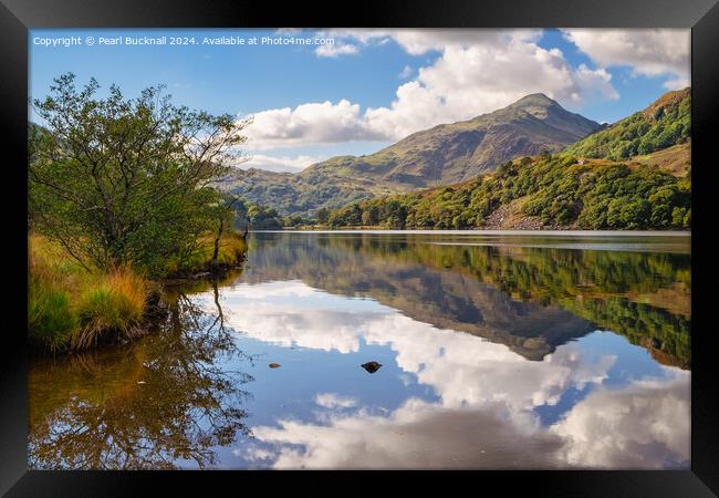 Reflections in Llyn Gwynant Lake Snowdonia Framed Print by Pearl Bucknall