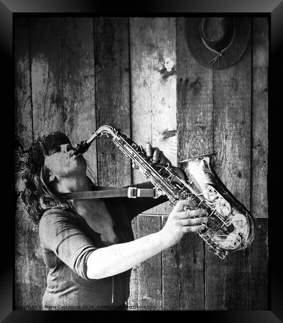 Jazz Musician Framed Print by Marie Castagnoli