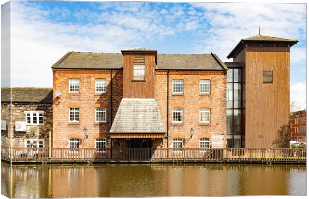 Waterside Inn Leeds Liverpool Canal Leigh arm Canvas Print by Glen Allen