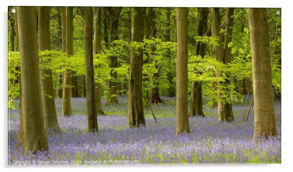 Blue woods  Acrylic by Simon Johnson