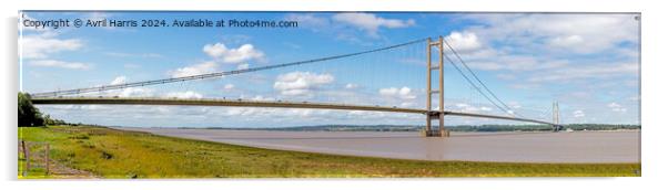 The Humber Bridge Panorama Acrylic by Avril Harris