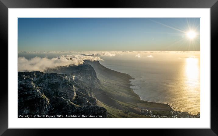 Sunset from Table Mountain, Cape Town Framed Mounted Print by Samit Kapoor