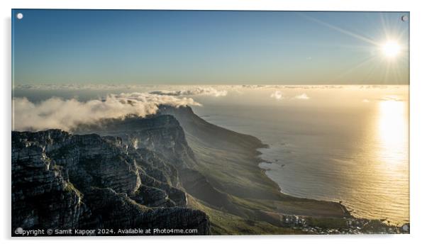 Sunset from Table Mountain, Cape Town Acrylic by Samit Kapoor