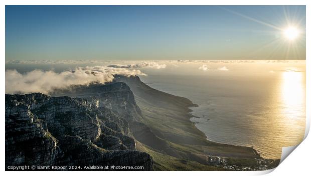 Sunset from Table Mountain, Cape Town Print by Samit Kapoor