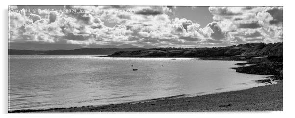 Moelfre Beach (Panoramic) Acrylic by Derek Daniel