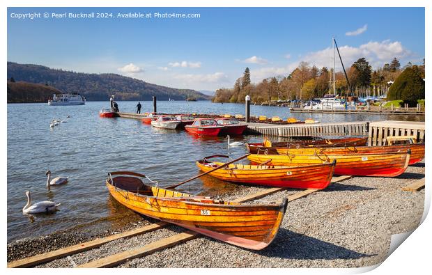 Bowness on Windermere Lake District Print by Pearl Bucknall