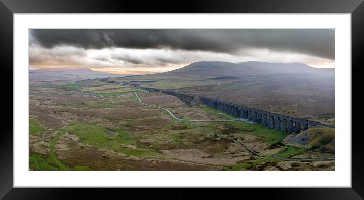 Ribblehead Viaduct Framed Mounted Print by Apollo Aerial Photography