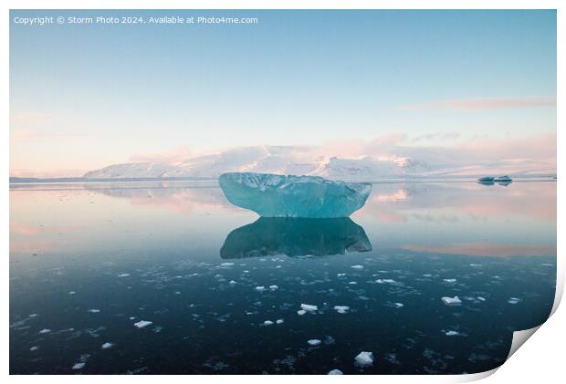 Glacier lake Iceland Print by Storm Photo