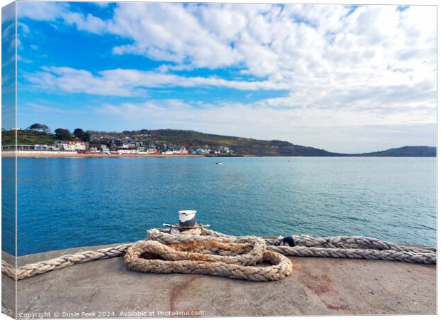 Bollard and Lines at the Cobb Canvas Print by Susie Peek