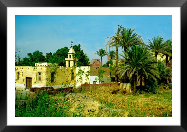 Building on the banks of the Nile,Egypt. Framed Mounted Print by Peter Bolton