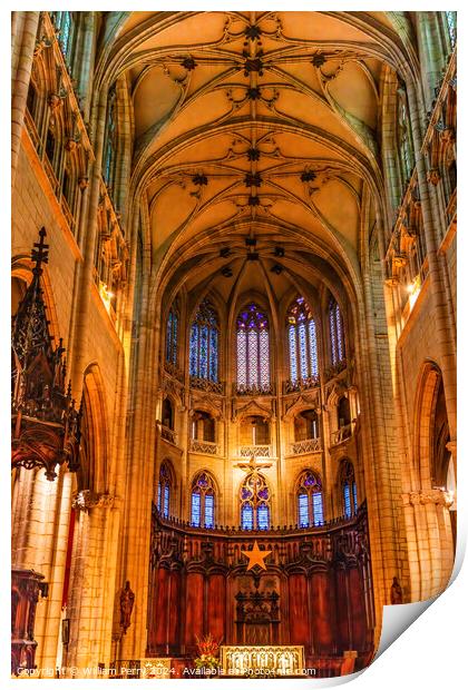 Basilica Altar Arches Saint Nizier Church Lyon France Print by William Perry