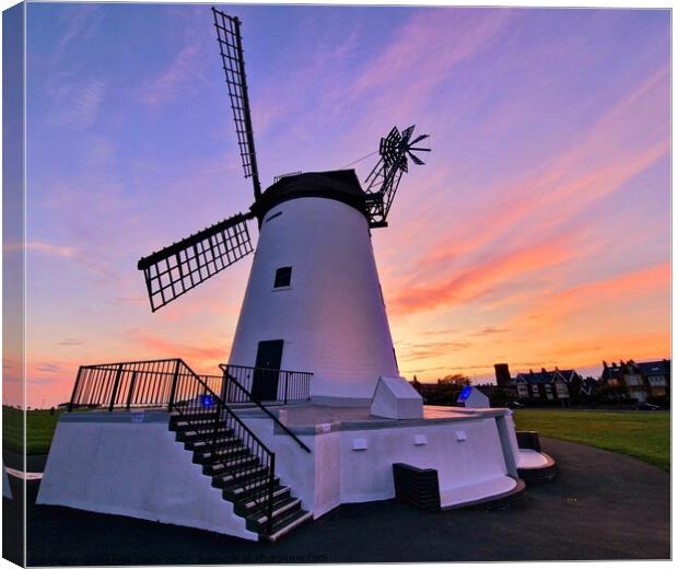 Lytham Windmill Sunset Canvas Print by Michele Davis