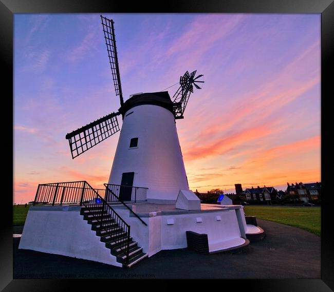 Lytham Windmill Sunset Framed Print by Michele Davis