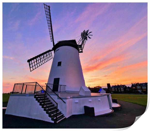 Lytham Windmill Sunset Print by Michele Davis
