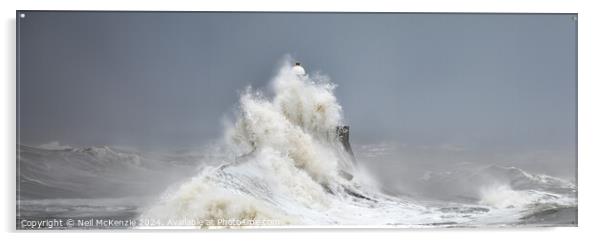 Stormy lighthouse  Acrylic by Neil McKenzie