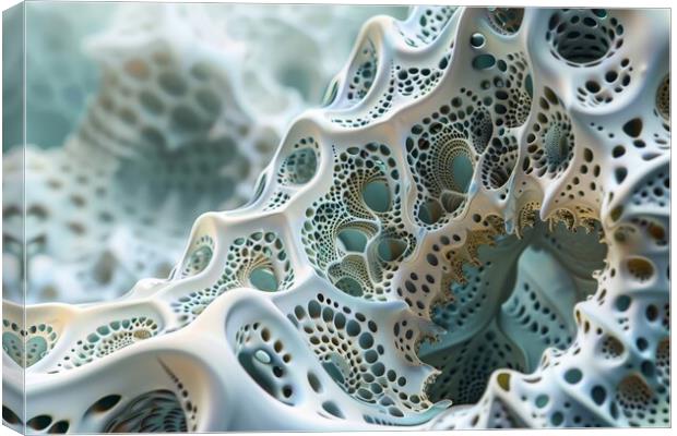 A fractal art in 3D showing fascinating shapes and curves. Canvas Print by Michael Piepgras