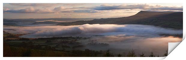 Llangorse Lake Dawn Print by Creative Photography Wales